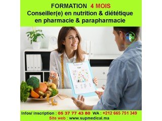 Formationcertifiéeconseiller(e) en nutrition& diététique en Pharmacie& parapharmacie