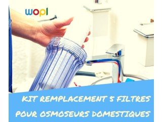Kit remplacement de 5 filtres pour osmoseur chez WOPL